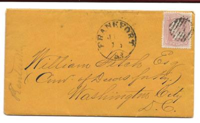 1863 Civil War Era Cover With Letter From Old Point comfort, VA To Washington, DC