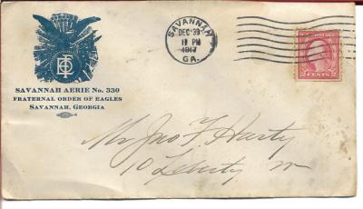 Fraternal Order of Eagles, Savannah, GA 1917