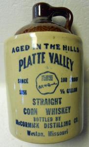 Platte Valley, Straight Corn Whiskey, Weston, Missouri 