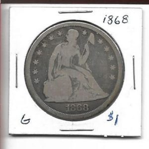 1868 Seated Liberty Dollar