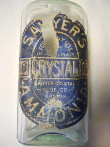 Label on the reverse for Sawyer's Crystal Ammonia, Boston.