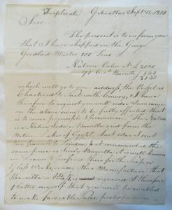 1810 Folder Letter Gibraltar to Guernsey
