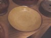 Yellow Slip Filled Footed Redware Bowl