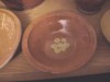 Miniature Redware Milk Pan, Clear Glaze